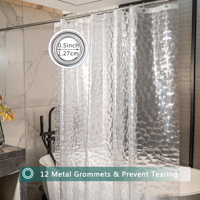 jssablo Shower Curtain Liner, 100% Waterproof EVA Shower Curtains with 3 Duty Heavy Bottom Magnets and 12 Rust Proof Grommets, 72x72 Weighted Shower Liner for Shower Stall, Bathtubs - Image 2